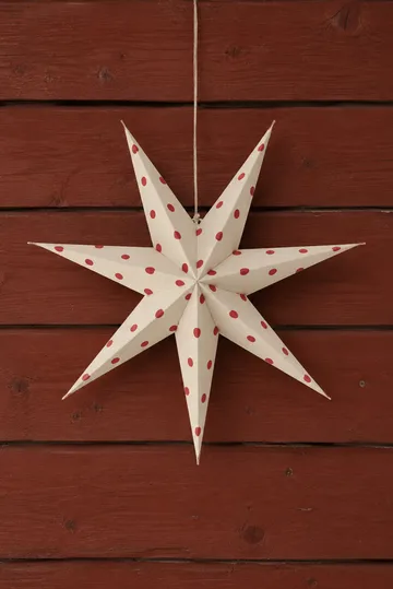 Bare adventtitähti valkoinen-punaiset pisteet - 60 cm - Scandi Living