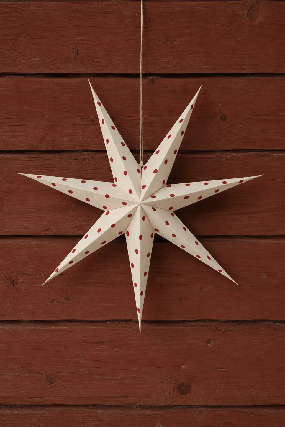 Bare adventtitähti valkoinen-punaiset pisteet, 80 cm Scandi Living