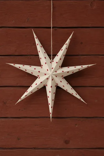 Bare adventtitähti valkoinen-punaiset pisteet - 80 cm - Scandi Living