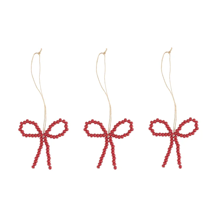 Craft joulukuusenkoriste rusetti 3-pack - Punainen - Scandi Living