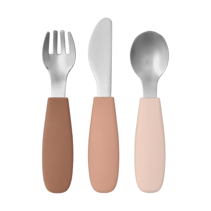 Dine silikoninen aterinsetti, 3 osaa - Poskipuna - Scandi Living