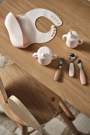 Dine silikoninen aterinsetti, 3 osaa - Poskipuna - Scandi Living