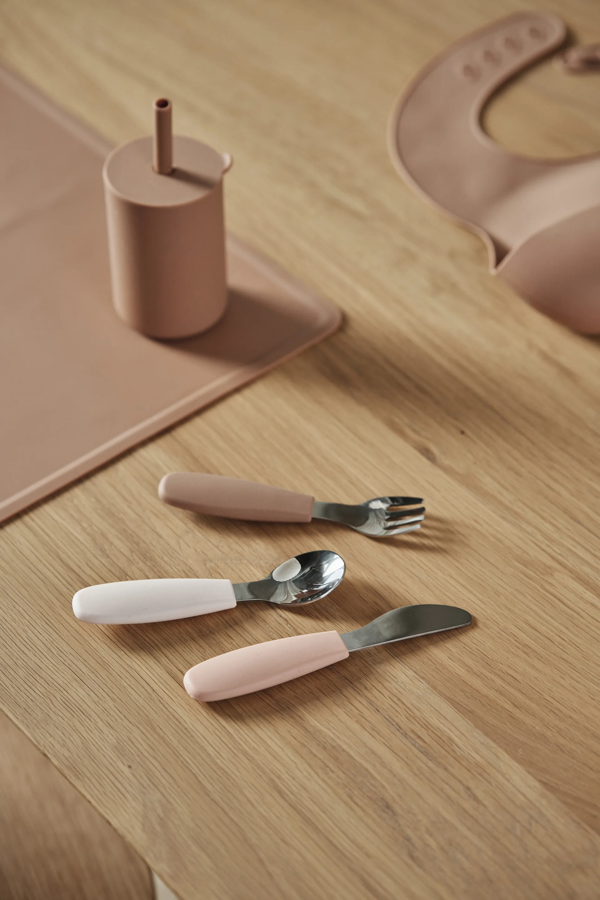 Dine silikoninen aterinsetti, 3 osaa, Poskipuna Scandi Living