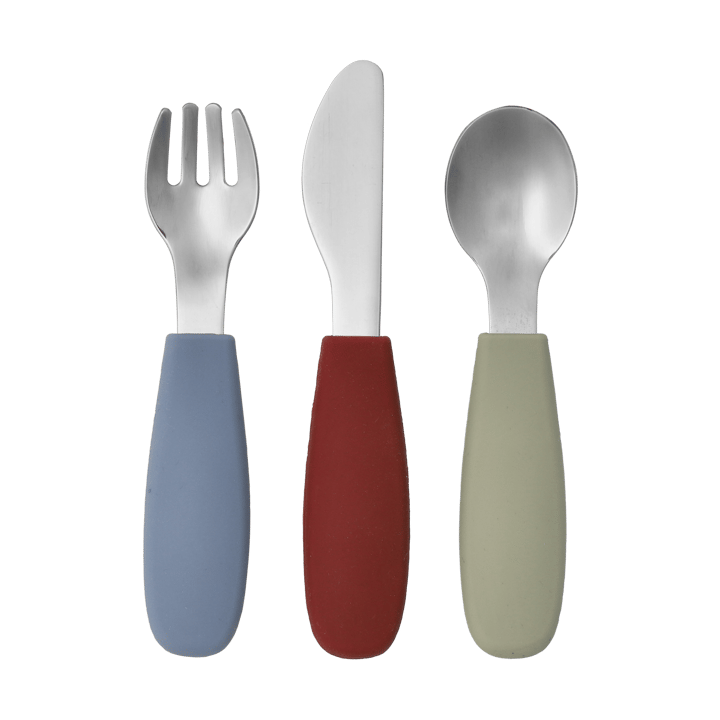 Dine silikoninen aterinsetti, 3 osaa - Vihreänsininen - Scandi Living