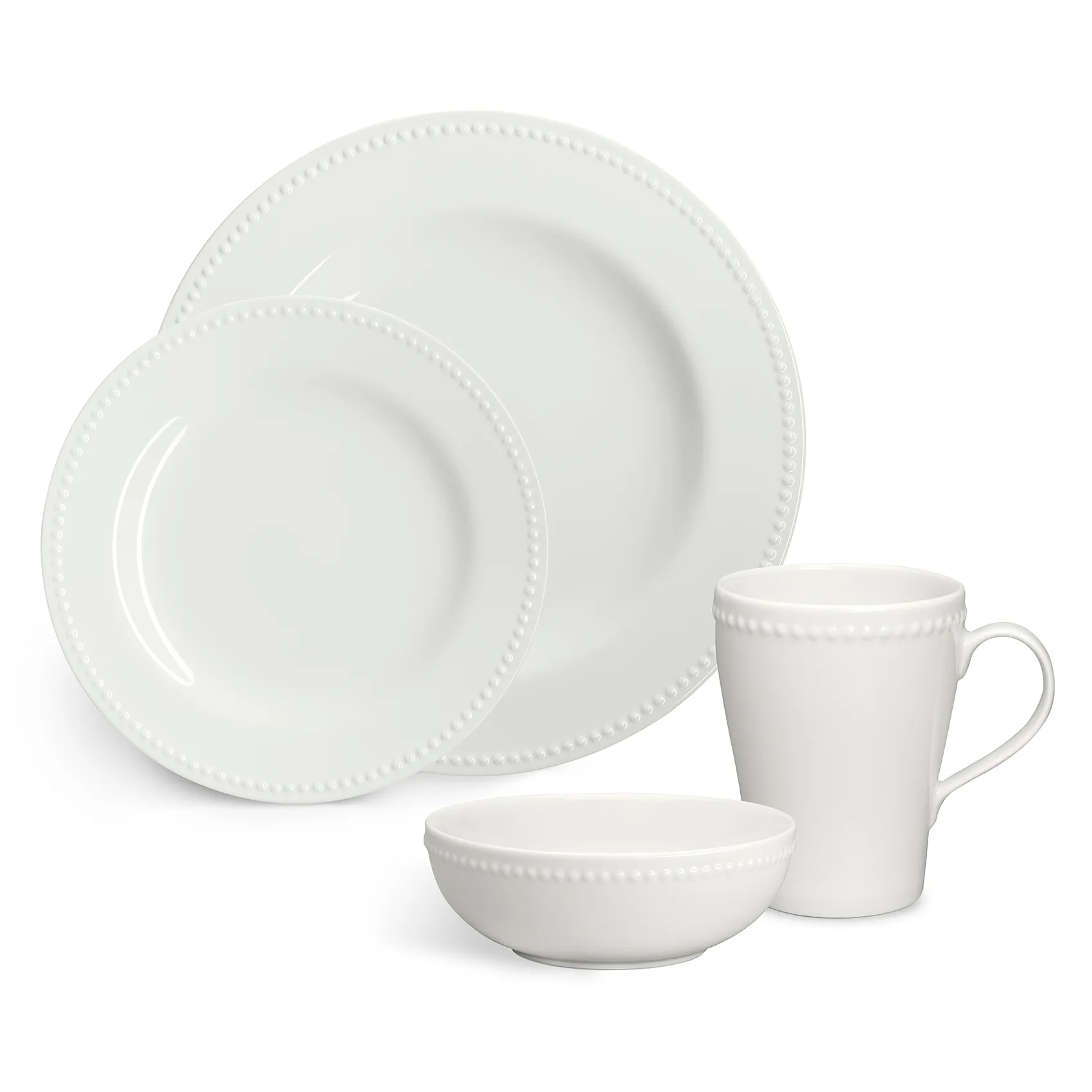 Dots lautanen 28 cm 4-pakkaus, Kermanvalkoinen Scandi Living