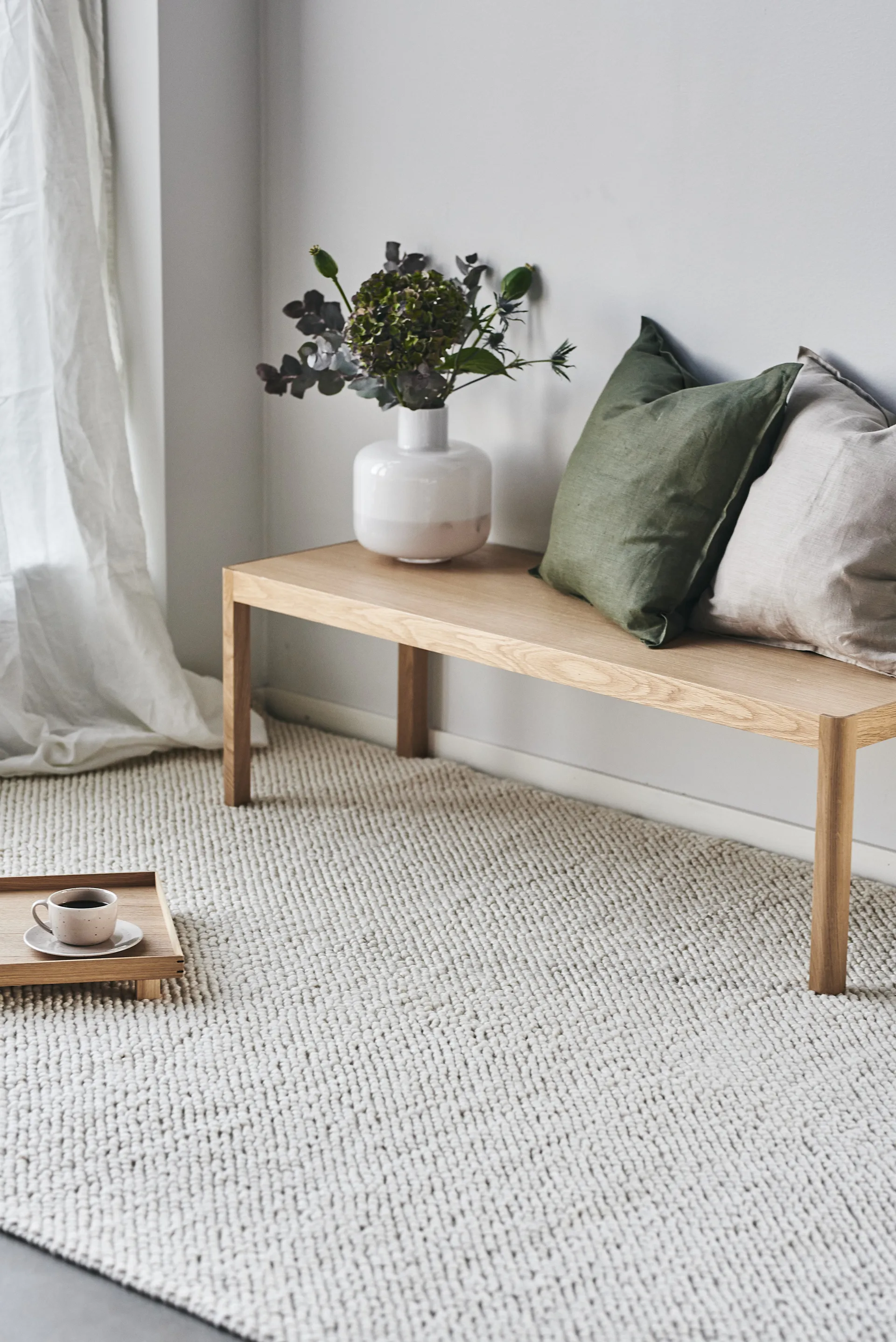 Flock villamatto luonnonvalkoinen, 170x240 cm Scandi Living