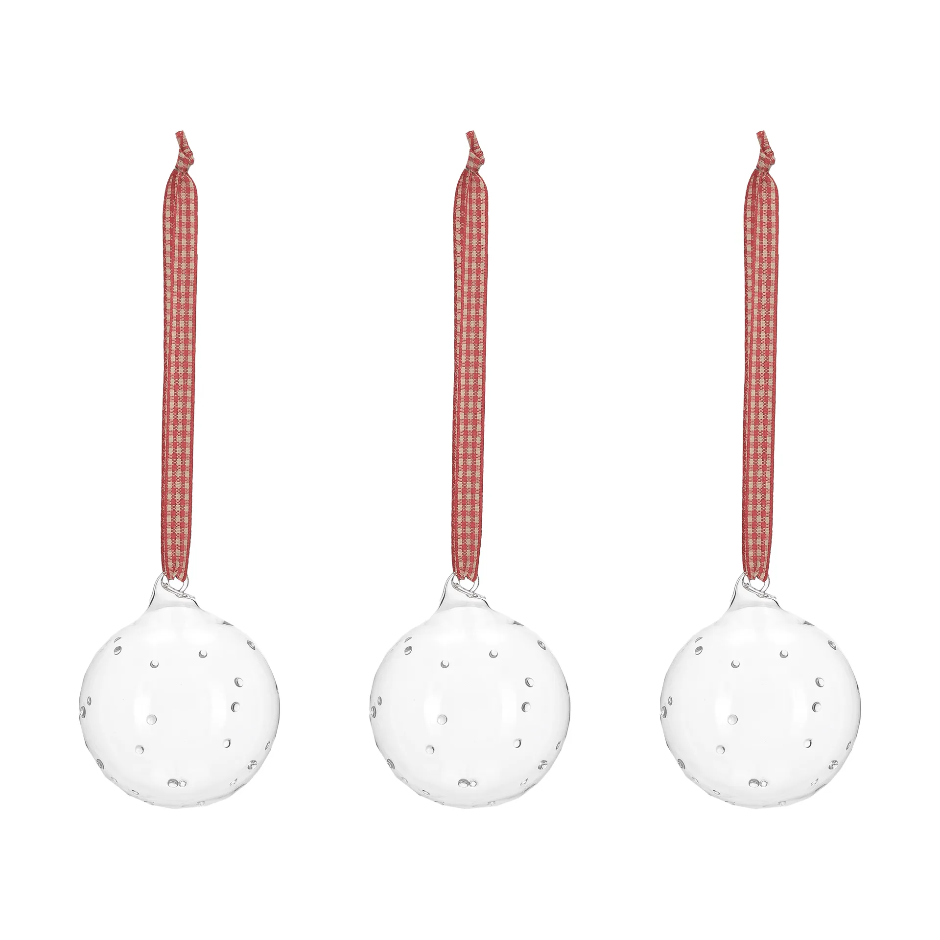 Grace joulukuusenkoriste rusetilla 3-pack, Punainen Scandi Living