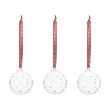 Grace joulukuusenkoriste rusetilla 3-pack - Punainen - Scandi Living