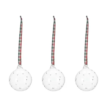 Grace joulukuusenkoriste rusetilla 3-pack - Punainen - Scandi Living