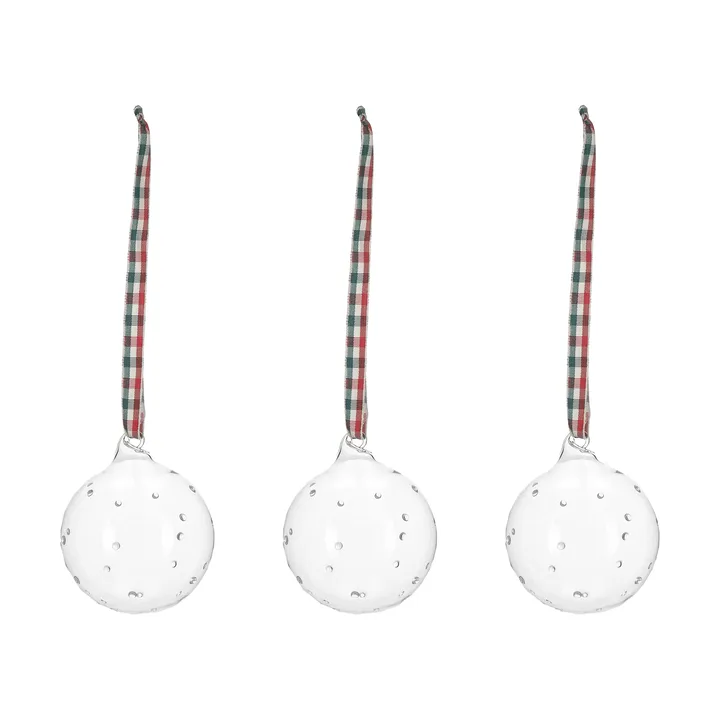 Grace joulukuusenkoriste rusetilla 3-pack - Valkoinen - Scandi Living