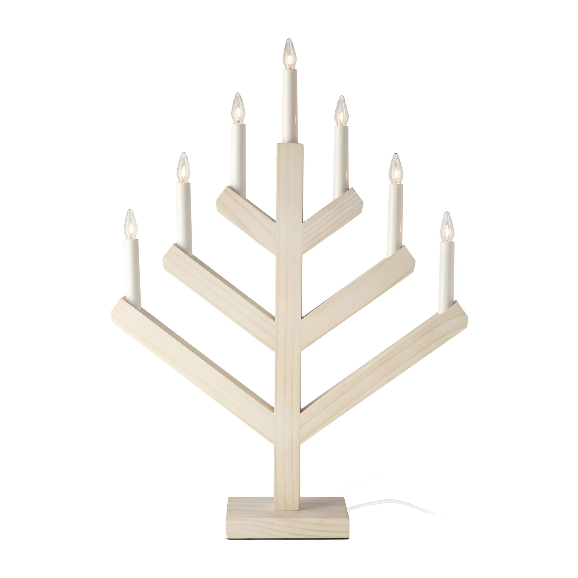 Pine adventtikynttilänjalka 62 cm, Valkolaseroitu Scandi Living