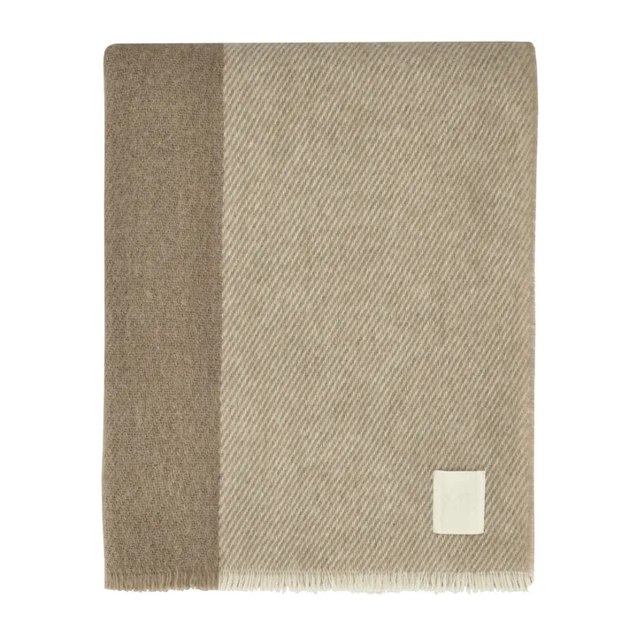 Row raidallinen villahuopa - Beige, 120 x 185 cm - Scandi Living