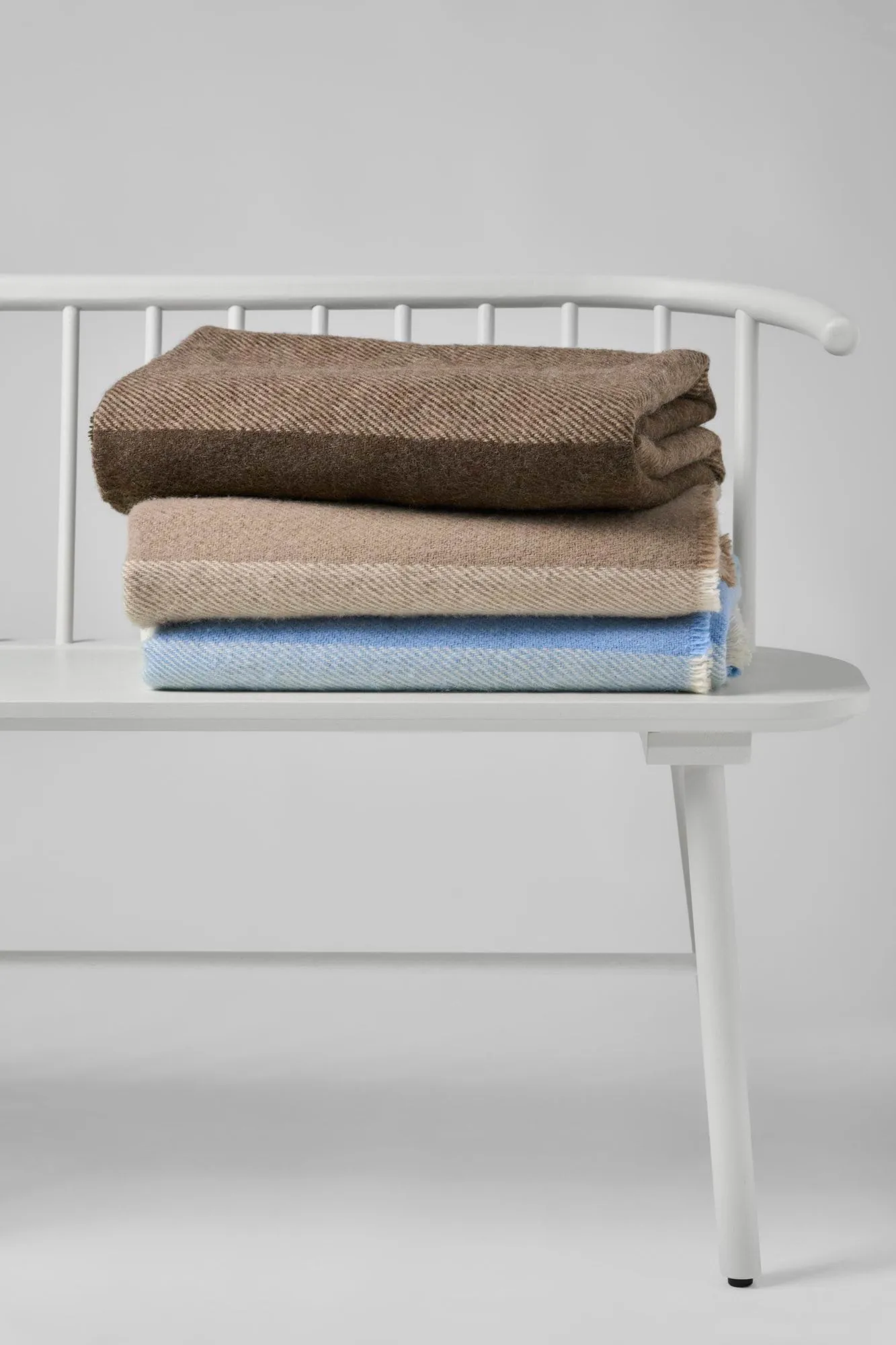Row raidallinen villahuopa, Beige, 120 x 185 cm Scandi Living