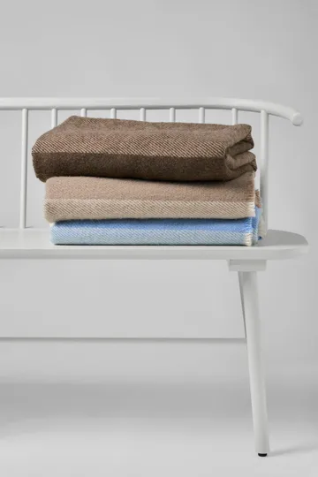 Row raidallinen villahuopa - Beige, 120 x 185 cm - Scandi Living