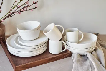 Sandsbro pastalautanen offwhite, Ø23 cm, 4 kpl - Scandi Living