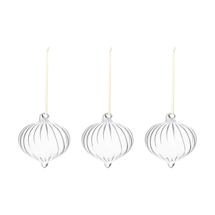Whisper joulukuusenkoriste 3-pack - Kirkas - Scandi Living