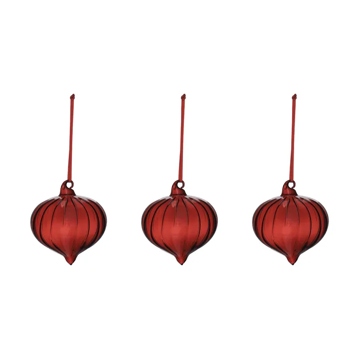Whisper joulukuusenkoriste 3-pack - Punainen - Scandi Living