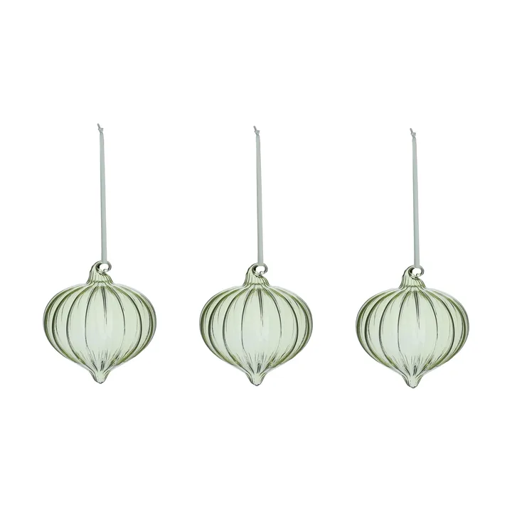 Whisper joulukuusenkoriste 3-pack - Vihreä - Scandi Living