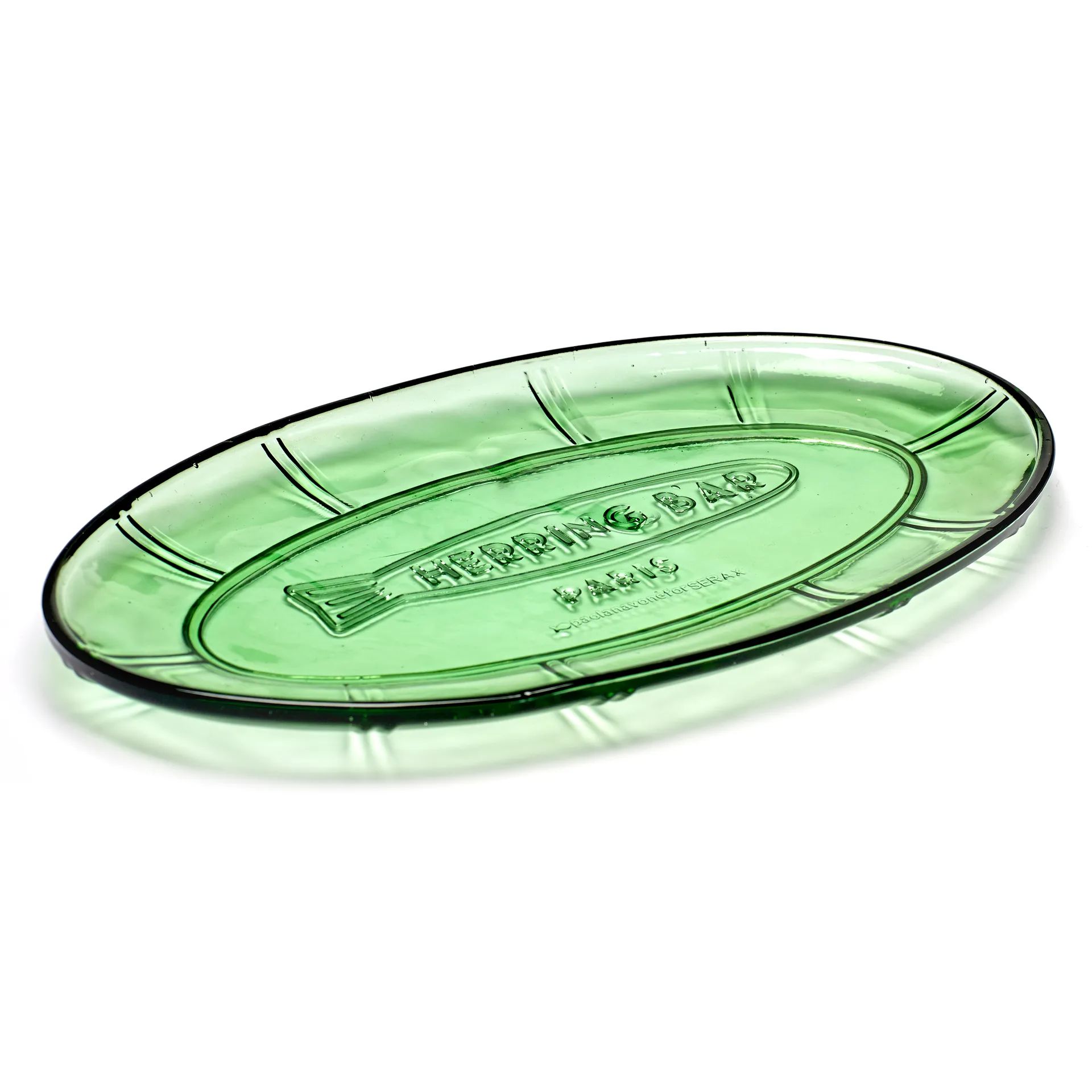 Fish & Fish ovaali lautanen 17x31 cm, Green Serax