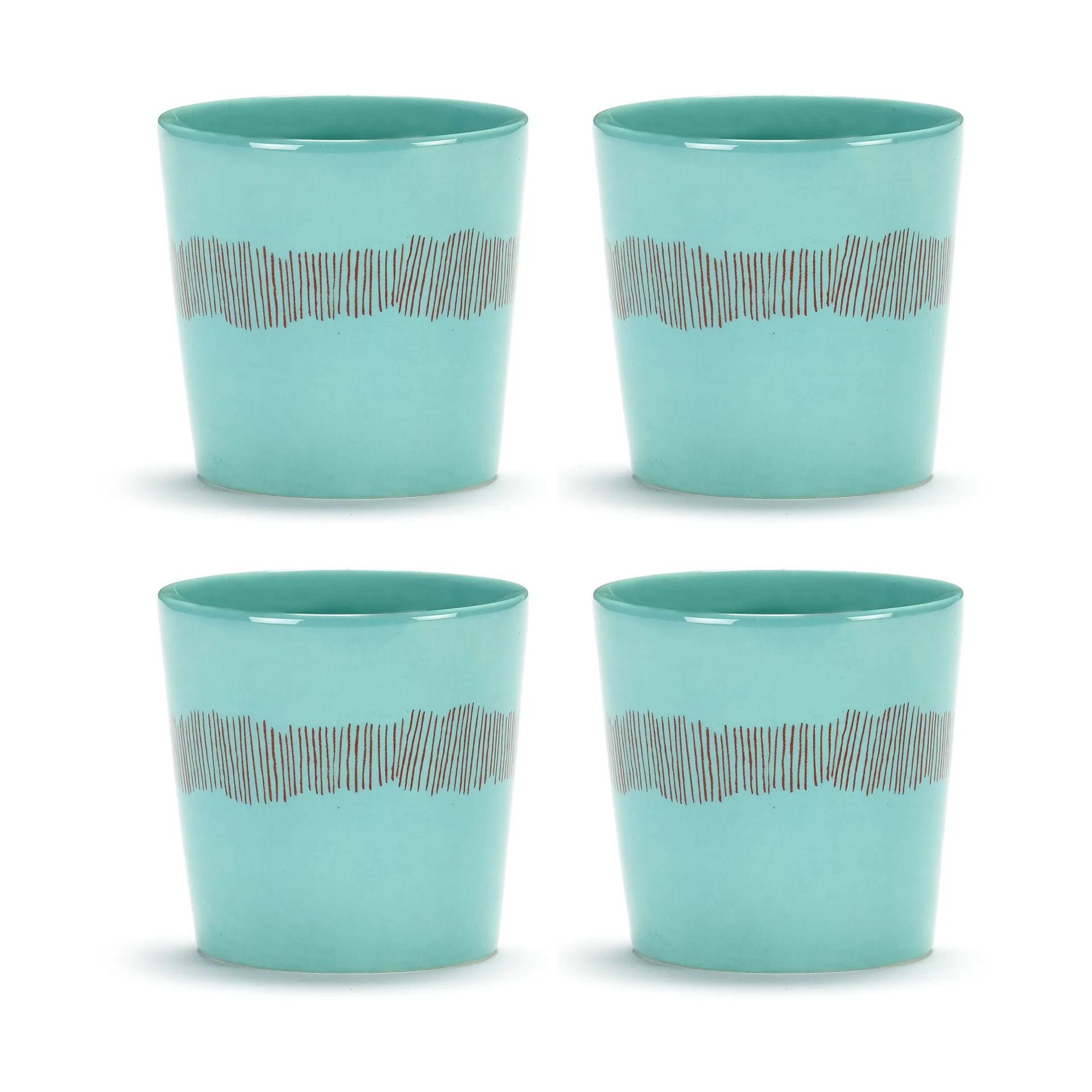 Ottolenghi Feast kahvikuppi 25 cl 4-pakkaus, Azure stripes-red Serax