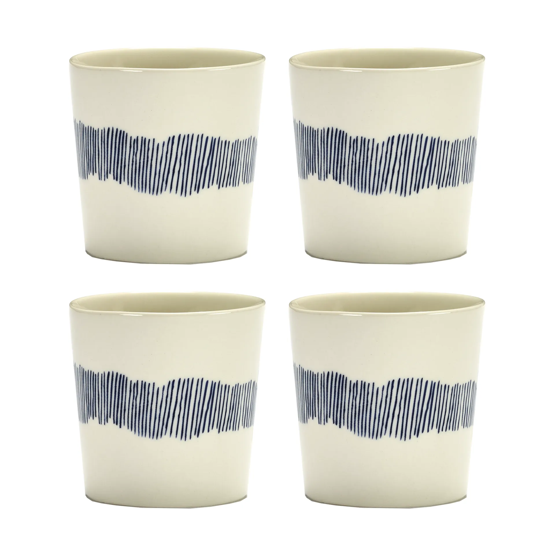 Ottolenghi Feast kahvikuppi 25 cl 4-pakkaus, White stripes-blue Serax