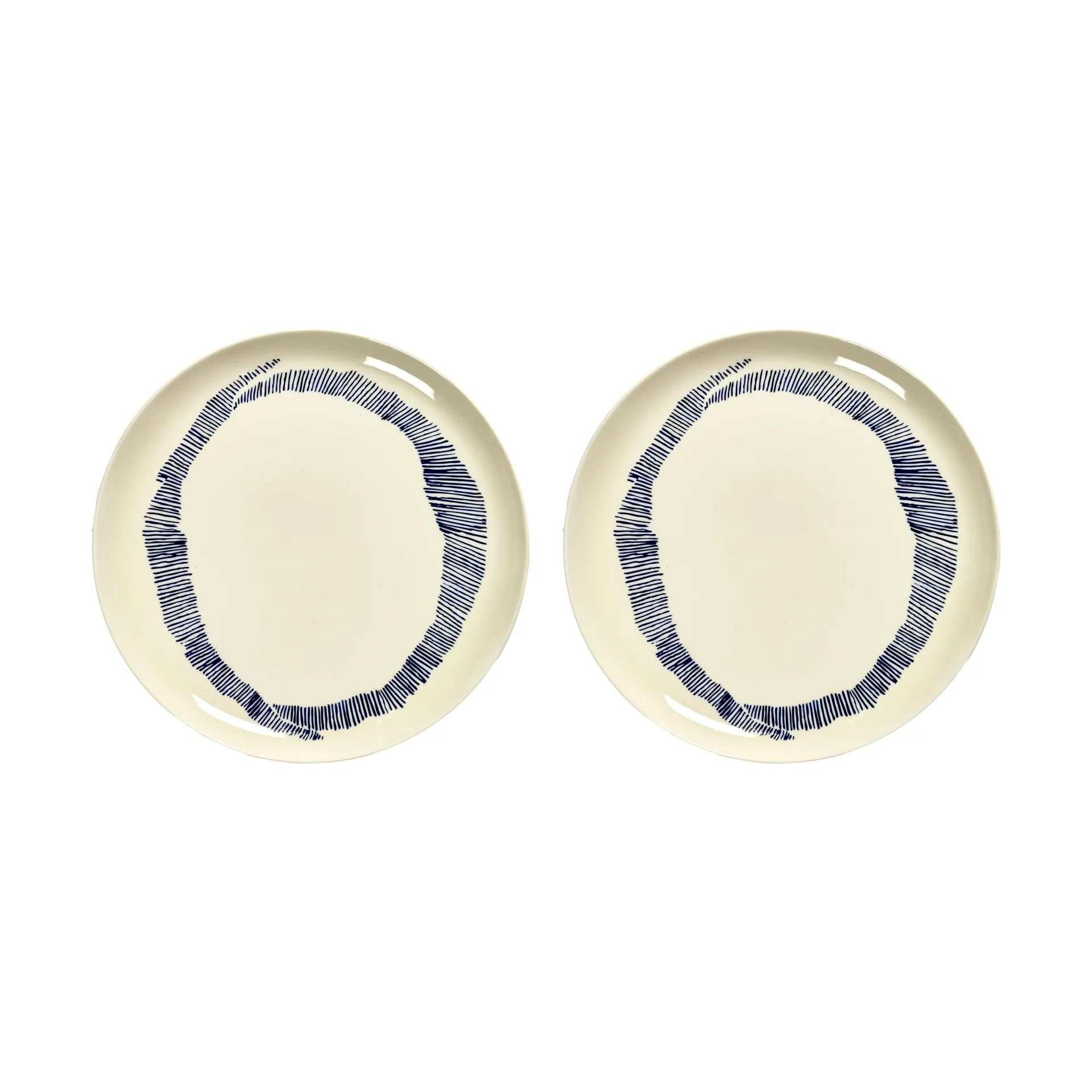 Ottolenghi Feast lautanen L Ø26 cm 2-pakkaus, White stripes-blue Serax