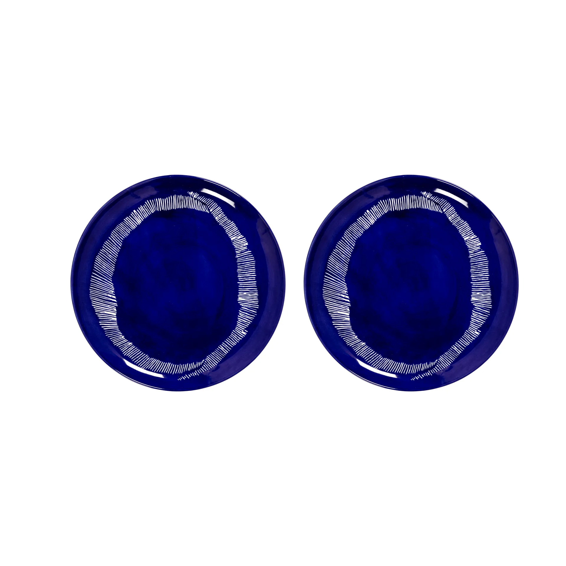 Ottolenghi Feast lautanen L Ø26,5 cm 2-pakkaus, Dark blue stripes-white Serax