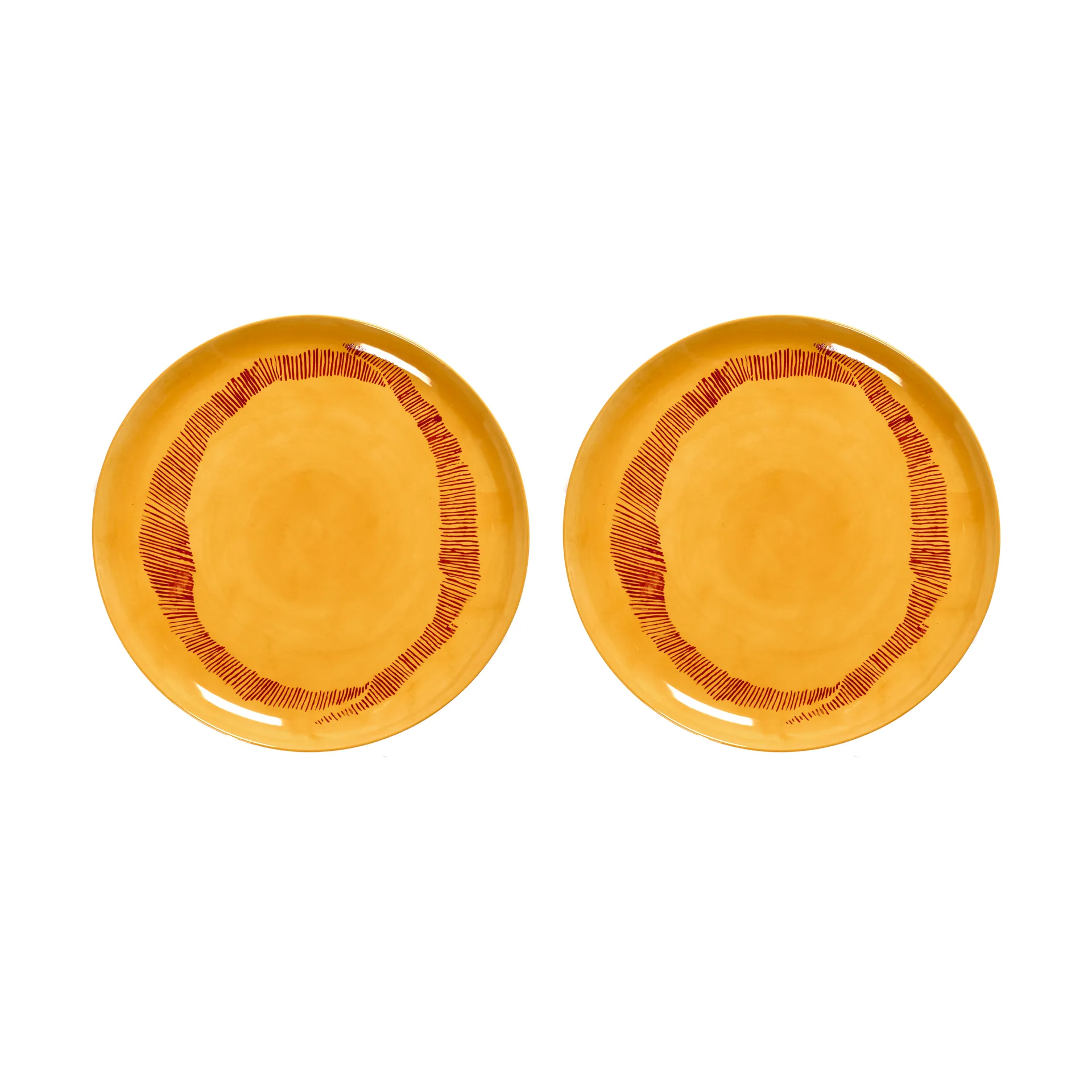 Ottolenghi Feast lautanen L Ø26,5 cm 2-pakkaus, Yellow stripes-red Serax