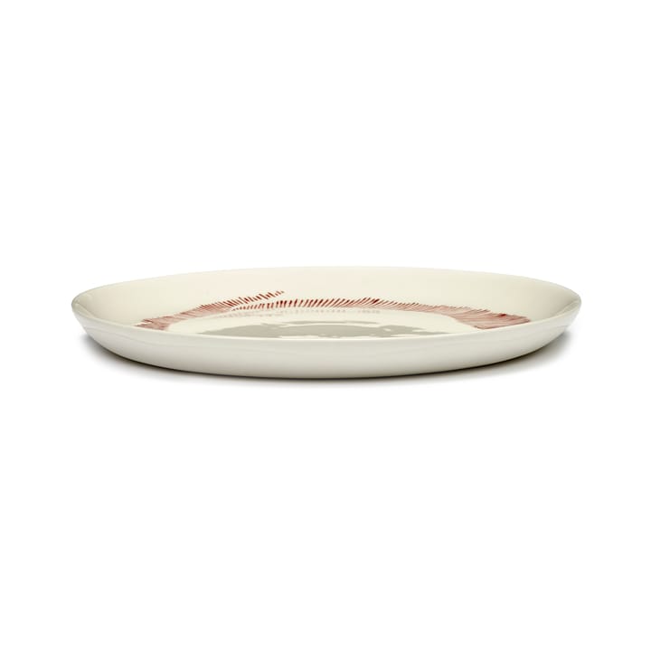 Ottolenghi Feast lautanen M Ø22,5 cm 2-pakkaus, White stripes-red Serax