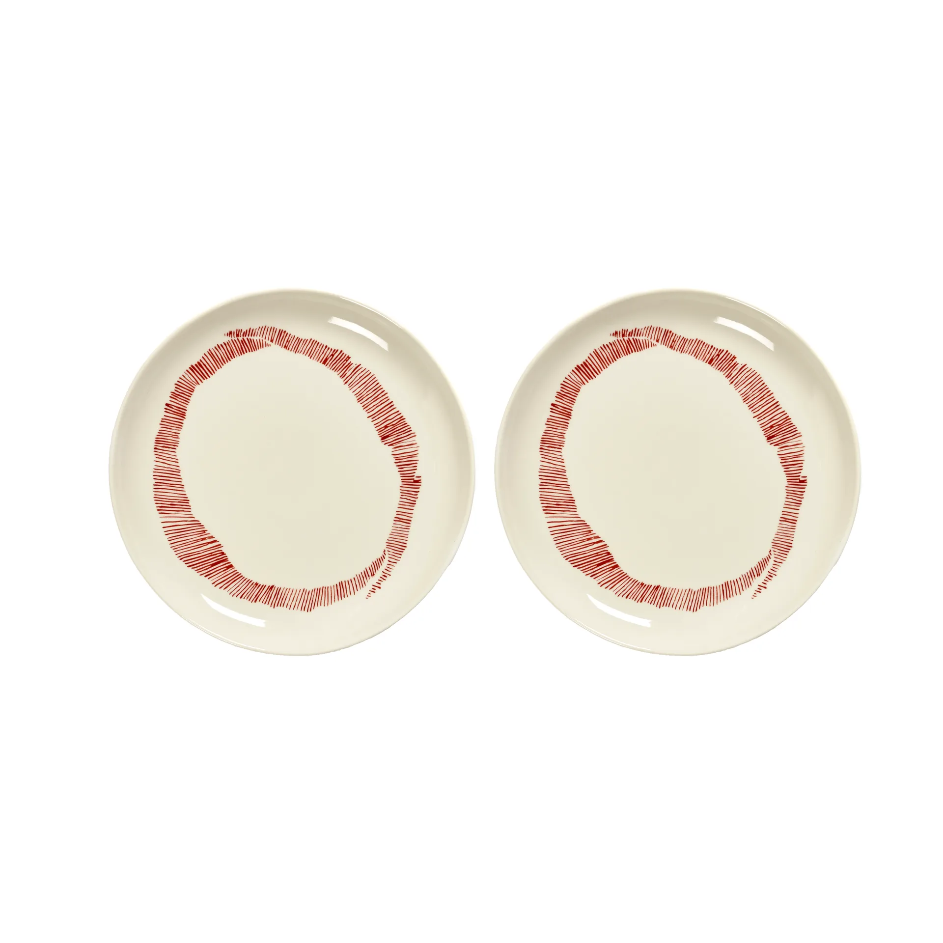 Ottolenghi Feast lautanen S Ø19 cm 2-pakkaus, White stripes-red Serax