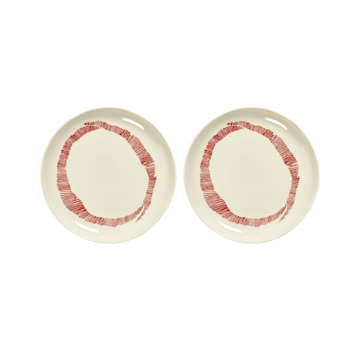 Ottolenghi Feast lautanen S Ø19 cm 2-pakkaus - White stripes-red - Serax