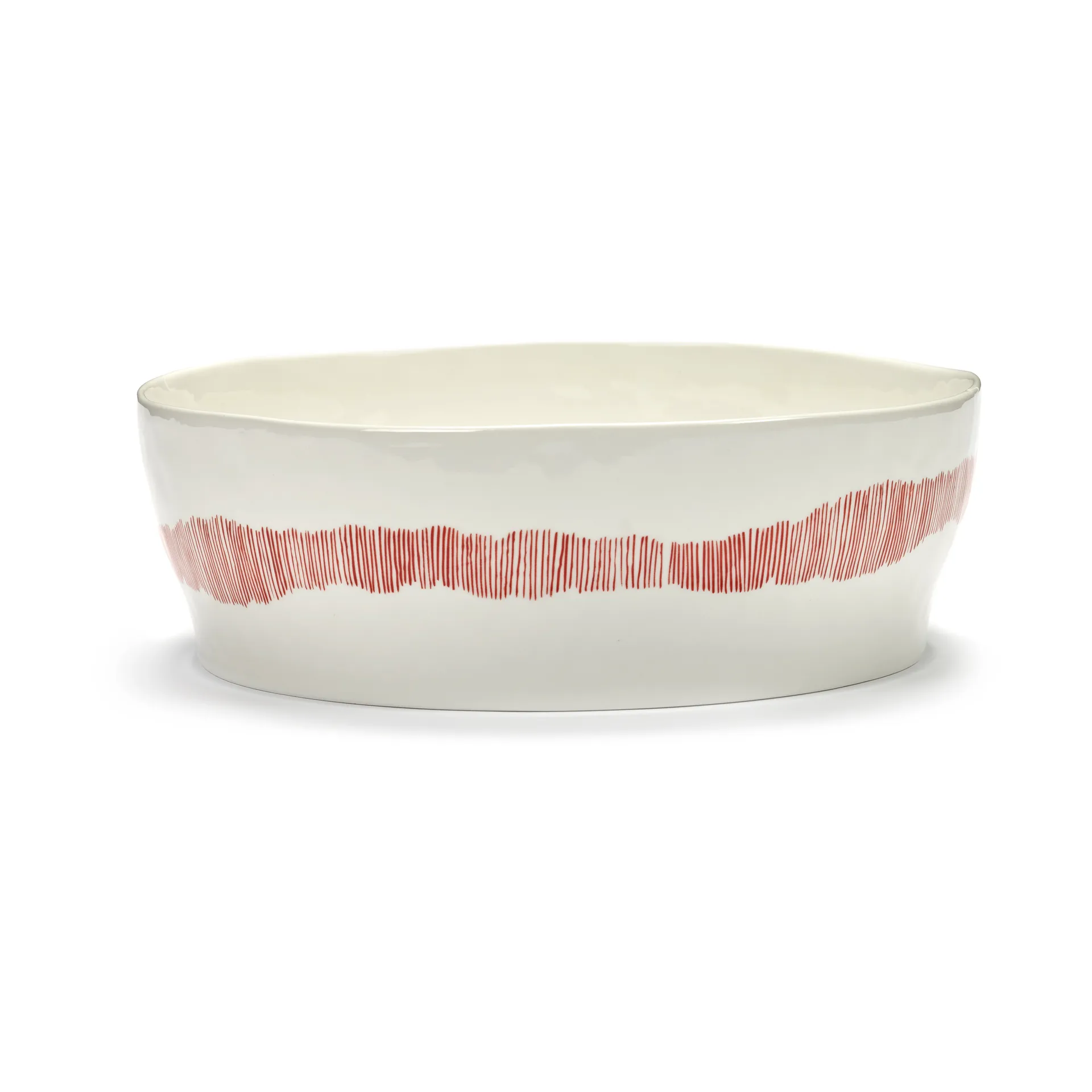 Ottolenghi Feast salaattikulho Ø27,5 cm, White stripes-red Serax