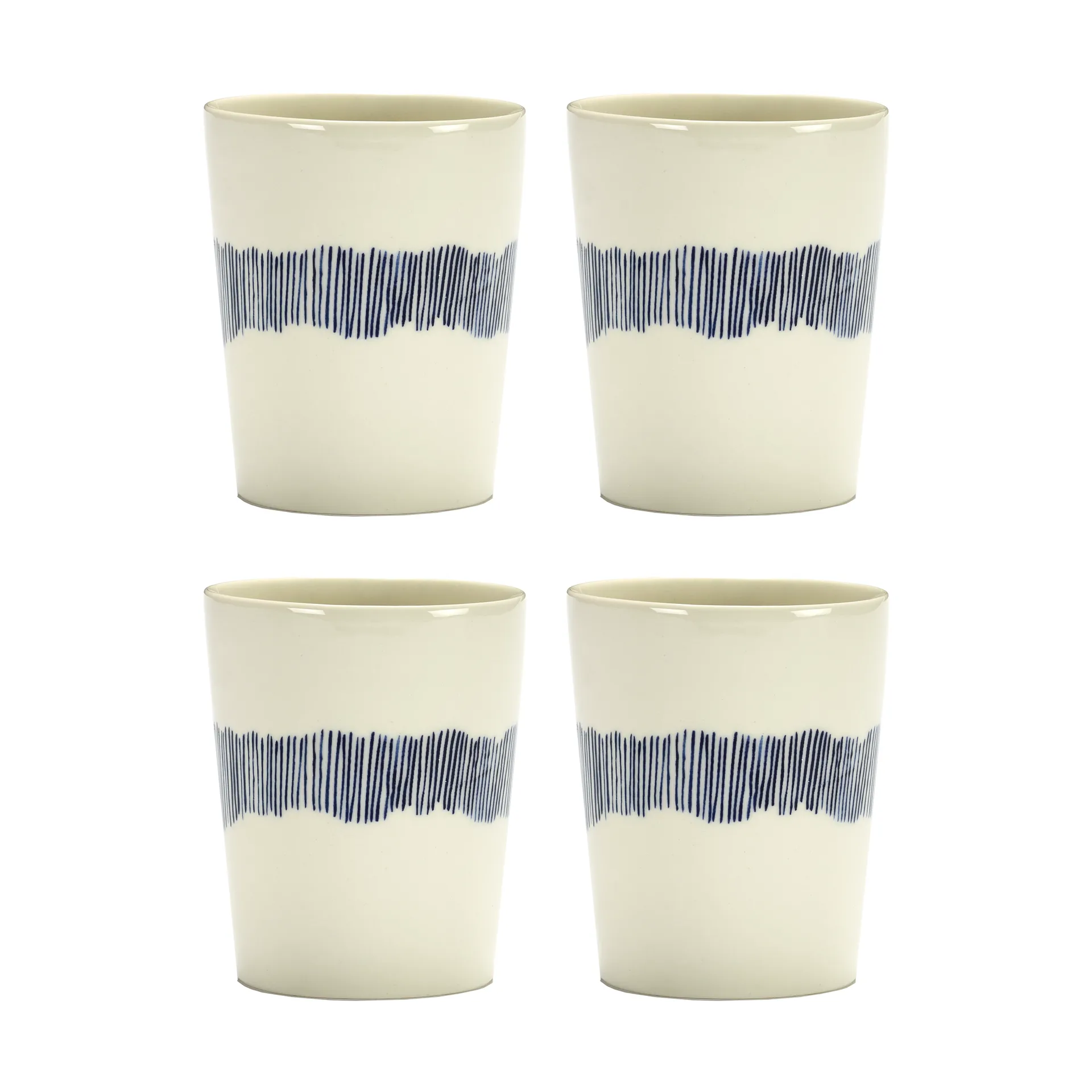 Ottolenghi Feast teekuppi 33 cl 4-pakkaus, White stripes-blue Serax