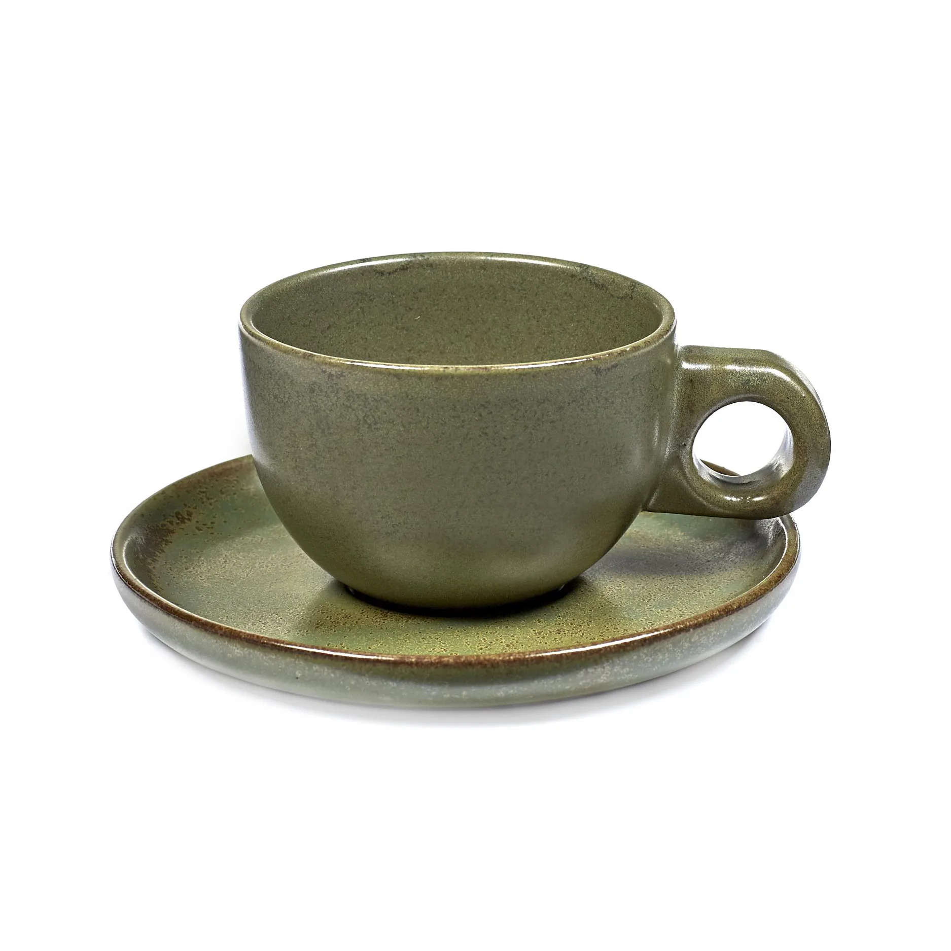 Surface kahvikuppi aluslautasella 13 cl, Camogreen Serax