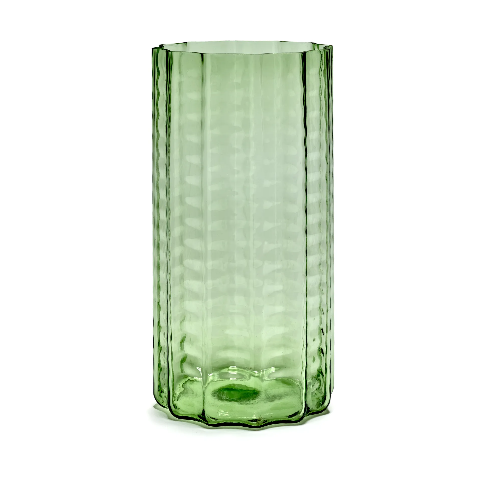 Waves 03 maljakko 35 cm, Green-clear Serax