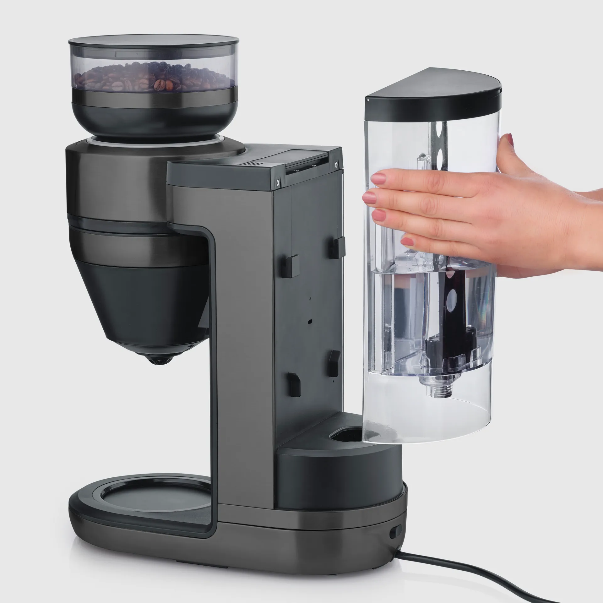 FILKA 2.0 KA 4854 täysautomaattinen kahvinkeitin, Dark Inox, termospullo Severin