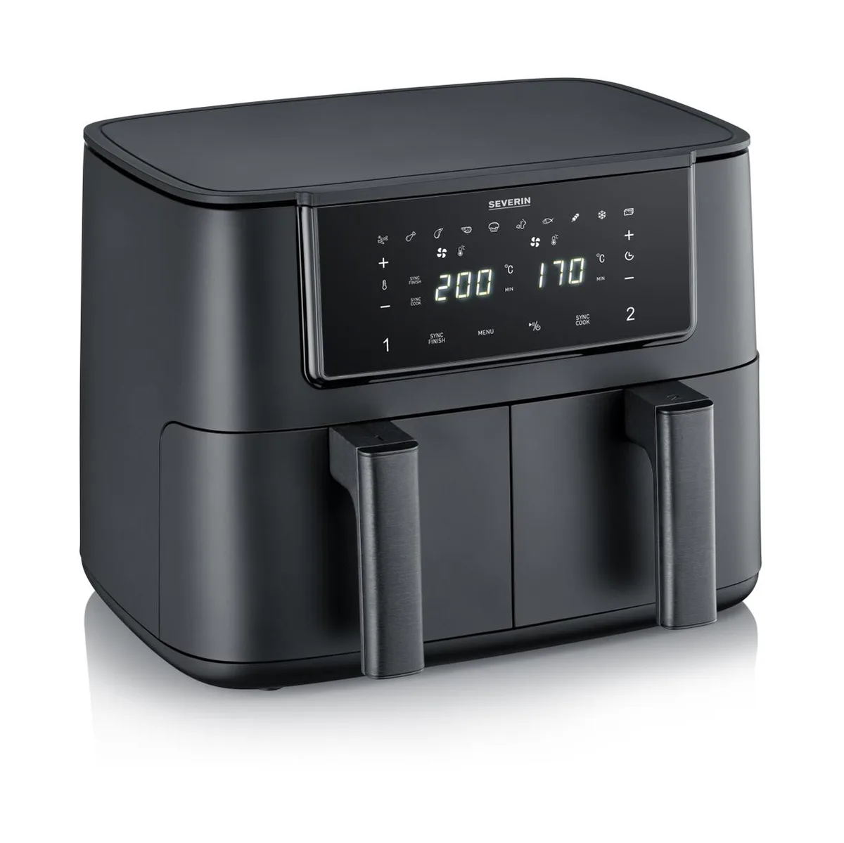 Severin Severin Air-Fryer Dual 2x FR 2463 4 litraa Musta
