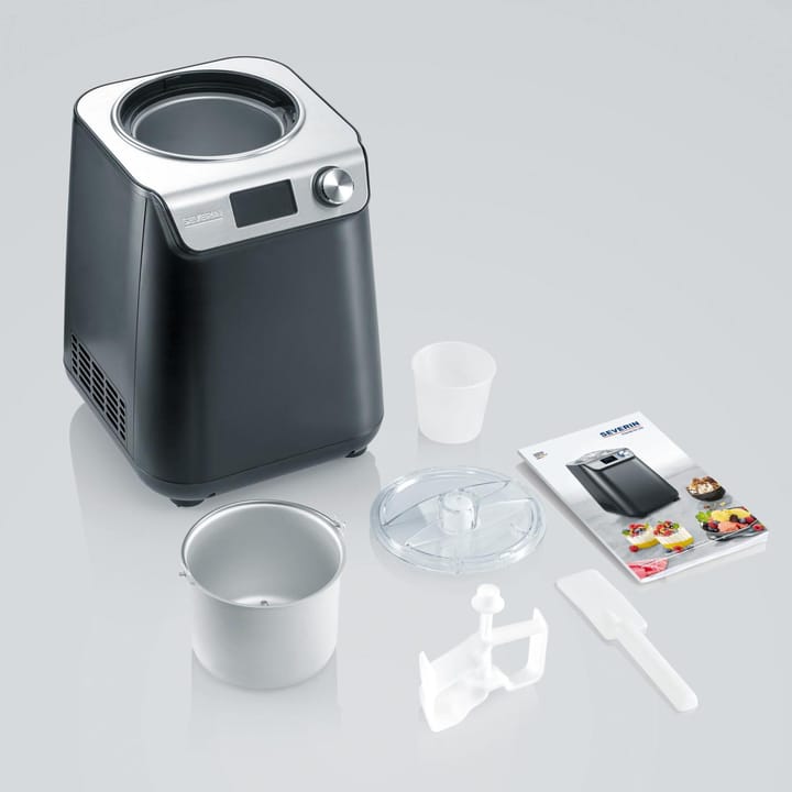 Severin EZ 7407 jäätelökone kompressorilla 1,2 L, Musta Severin