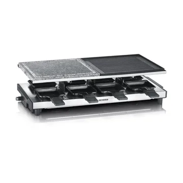 Severin RG 2373 raclette-grilli deluxe yhdistelmä 8 pannua - Hopea - Severin