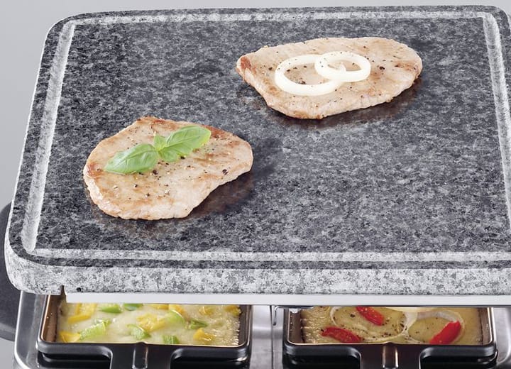 Severin RG 2373 raclette-grilli deluxe yhdistelmä 8 pannua, Hopea Severin