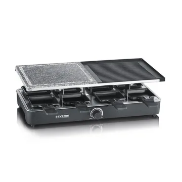 Severin RG 2376 raclette-yhdistelmägrilli/kivi 8 pannulla - Musta - Severin