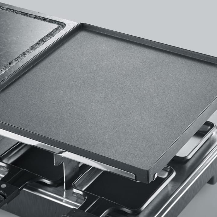 Severin RG 2376 raclette-yhdistelmägrilli/kivi 8 pannulla, Musta Severin
