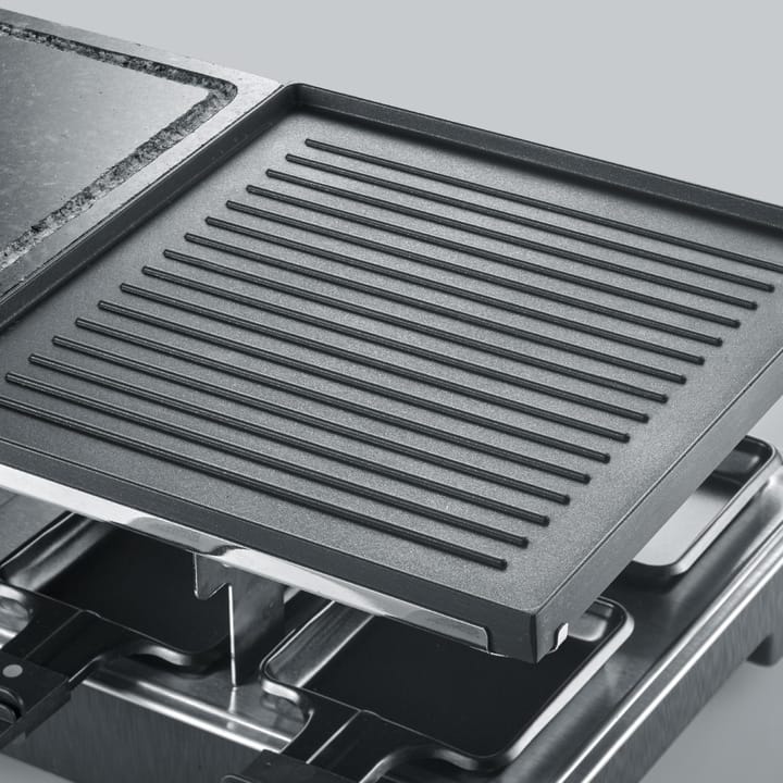 Severin RG 2376 raclette-yhdistelmägrilli/kivi 8 pannulla, Musta Severin