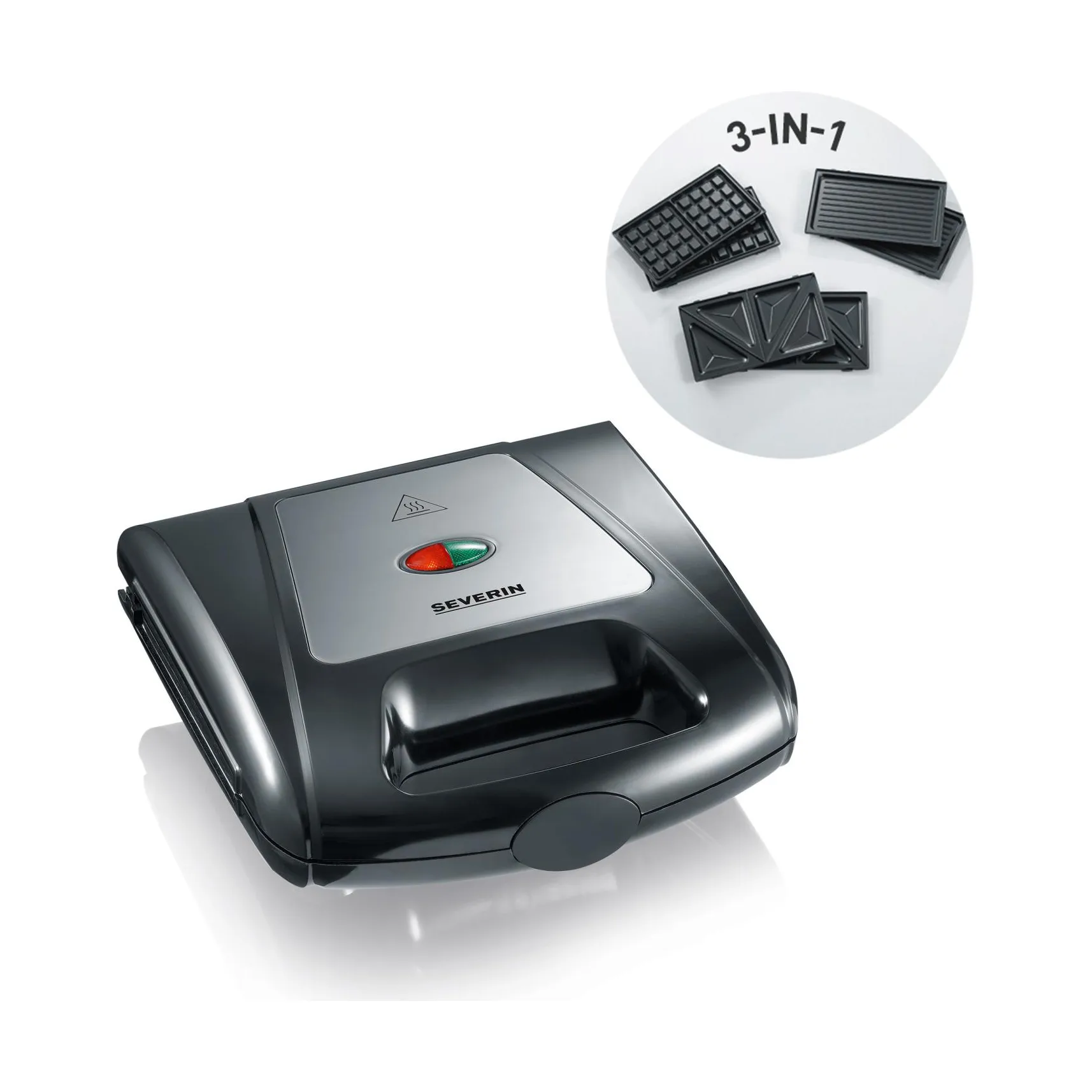 Severin SA 2968 voileipägrilli multi 3 in 1, Musta Severin