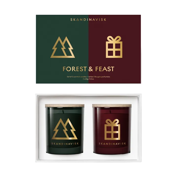 Forest & Feast tuoksukynttilä lahjasetti 2 kpl - 65 g - Skandinavisk