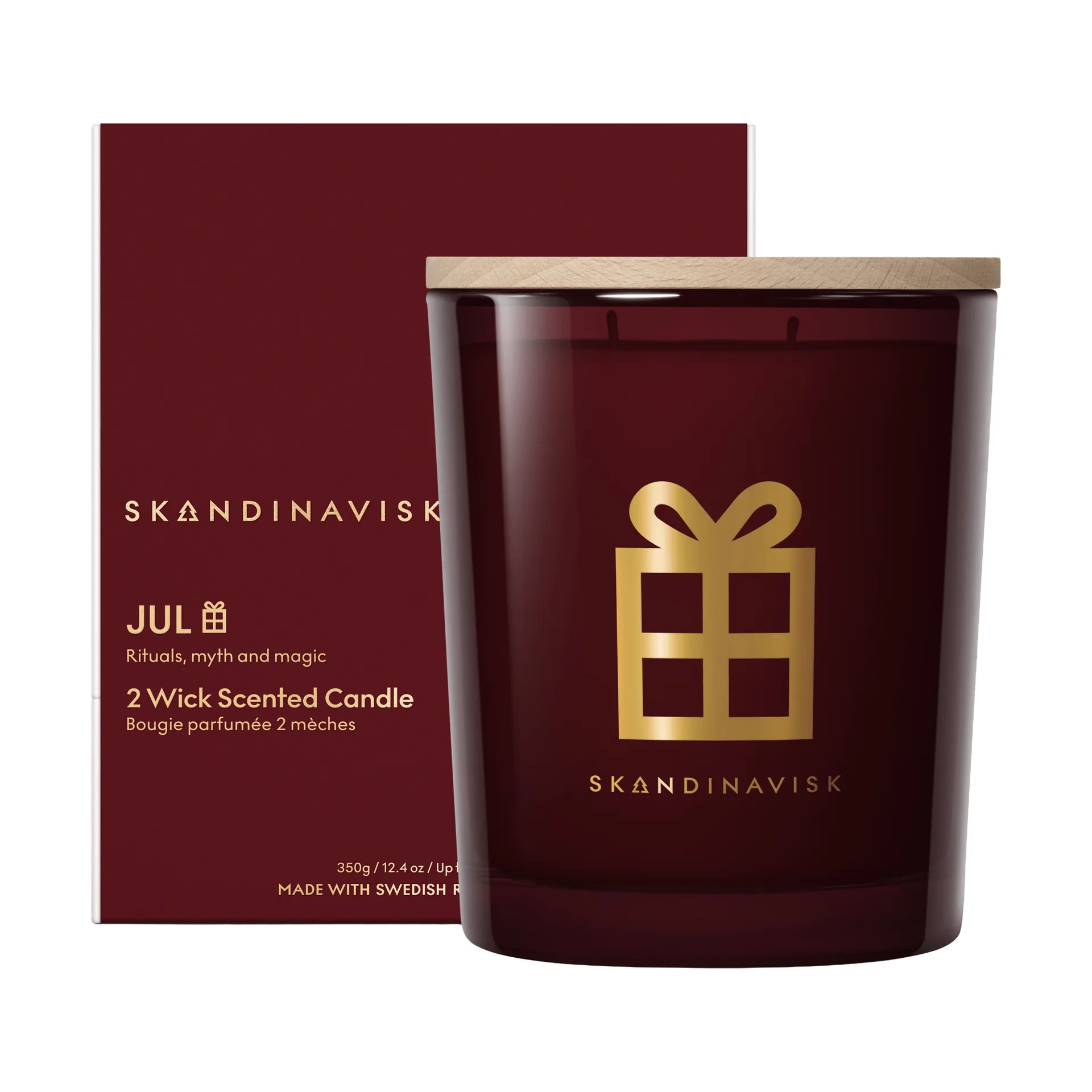 Jul Gold Symbol tuoksukynttilä, 350 g, 2 sydäntä Skandinavisk