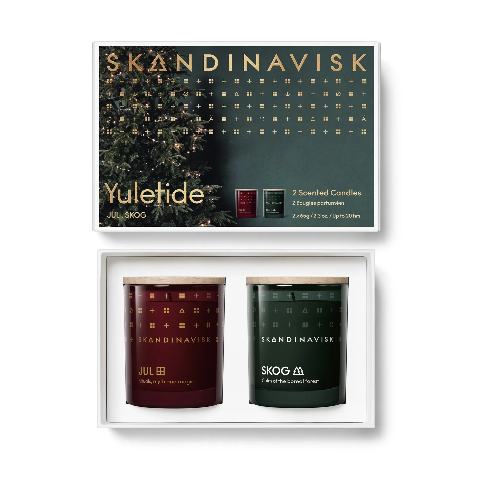 Yuletide-tuoksukynttilälahjasetti, 2 osaa, 65 g Skandinavisk