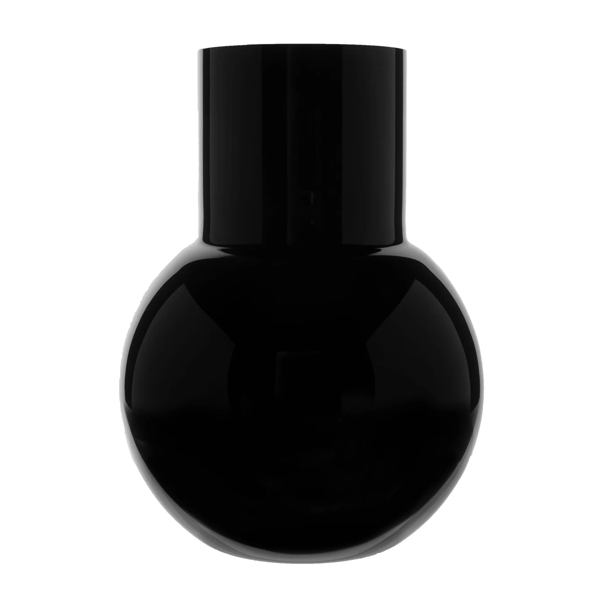 Pallo maljakko, Musta 20 cm Skrufs Glasbruk