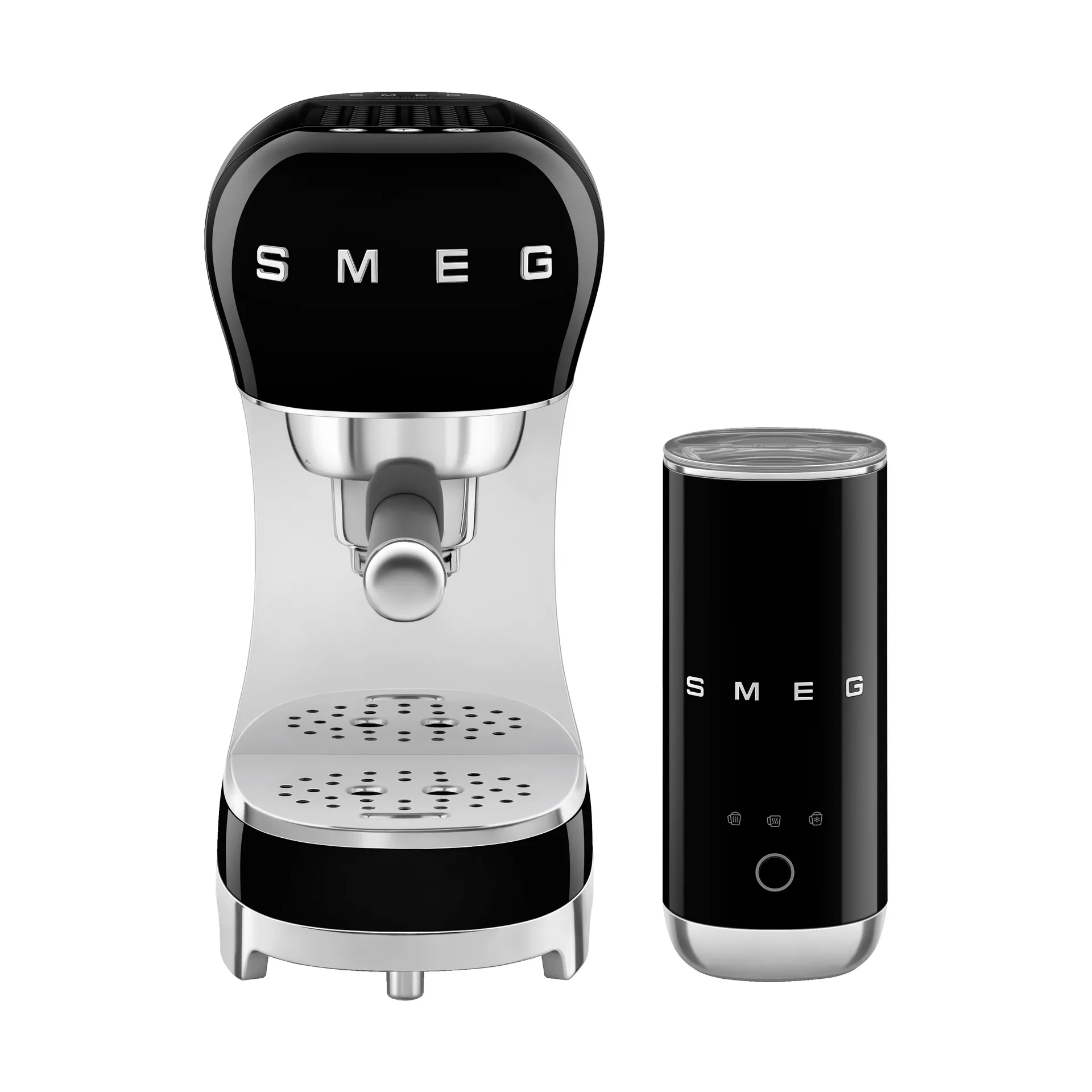 Smeg 50's Style espressokone maidonvaahdottimella, Musta Smeg