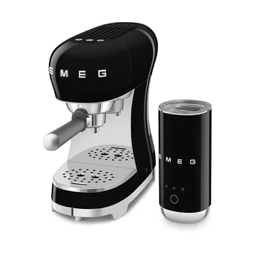 Smeg 50's Style espressokone maidonvaahdottimella - Musta - Smeg